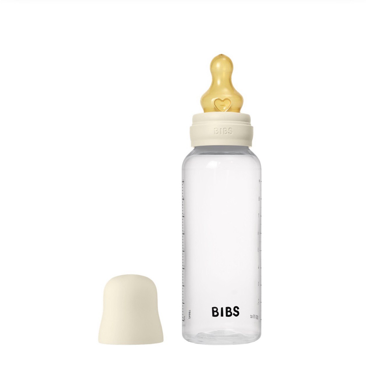 Дитяча пляшечка BIBS Baby Bottle Round Latex 270 мл Ivory (середній потік)