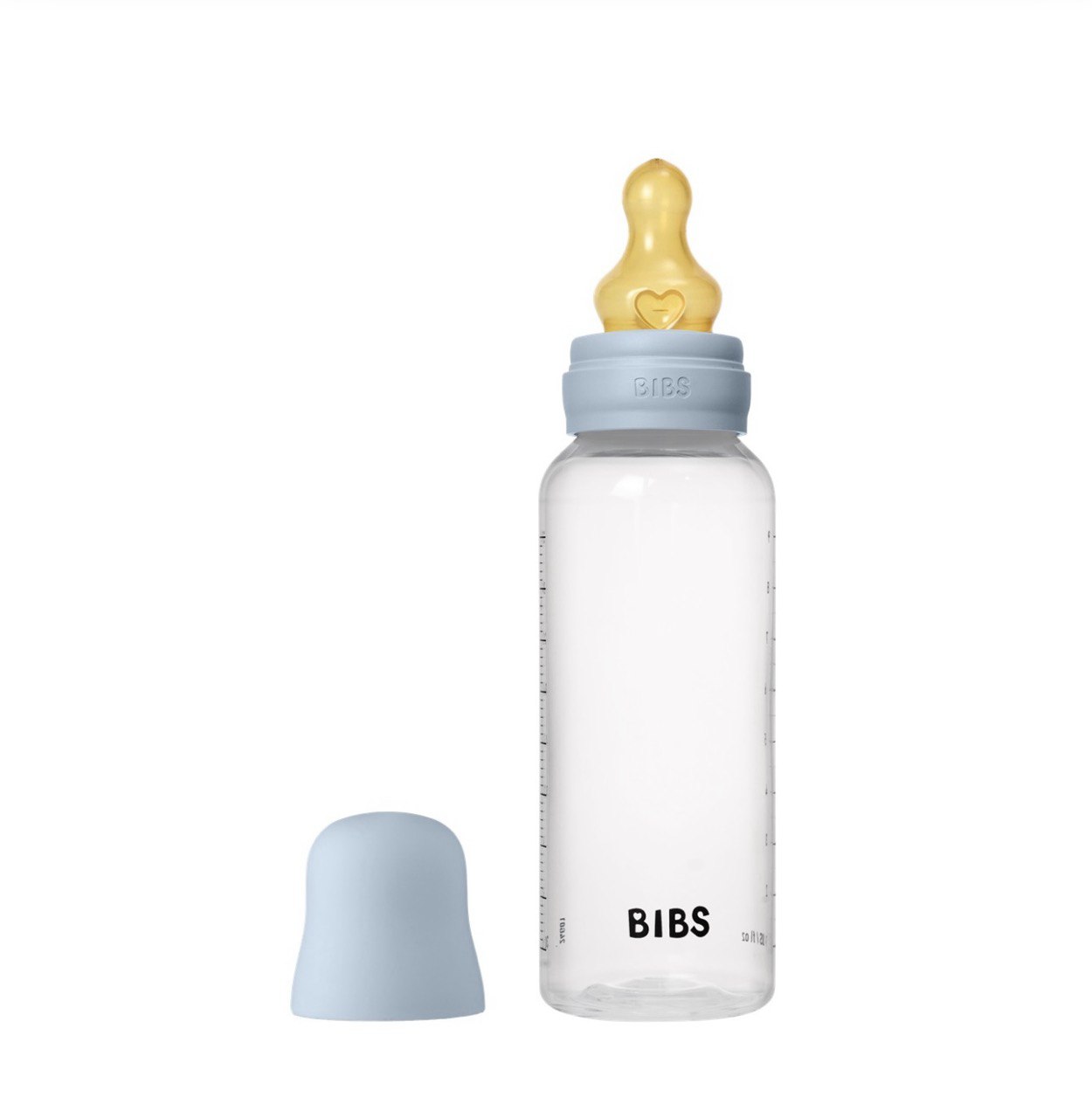 Дитяча пляшечка BIBS Baby Bottle Round Latex 270 мл Baby Blue (середній потік)