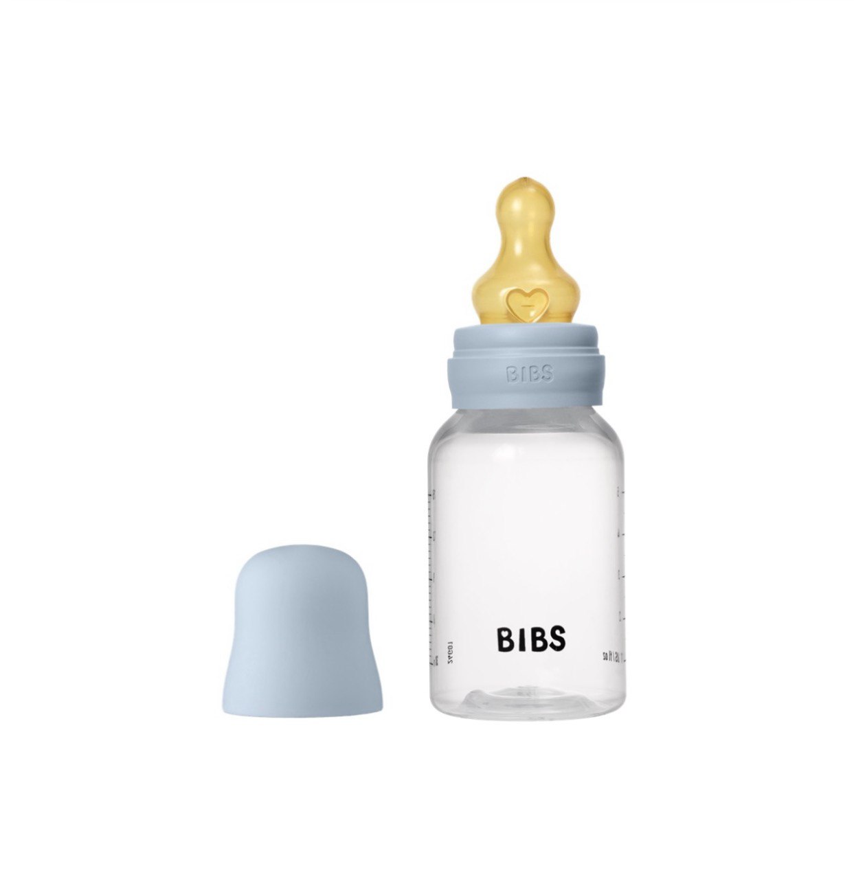Дитяча пляшечка BIBS Baby Bottle Round Latex 150 мл Baby Blue (повільний потік)