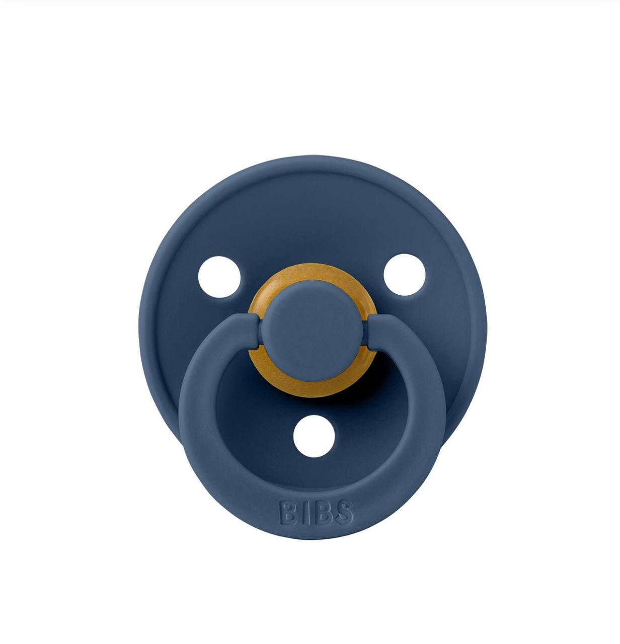 Пустушка BIBS Colour Latex Round (кругла) Steel Blue 0-6 м
