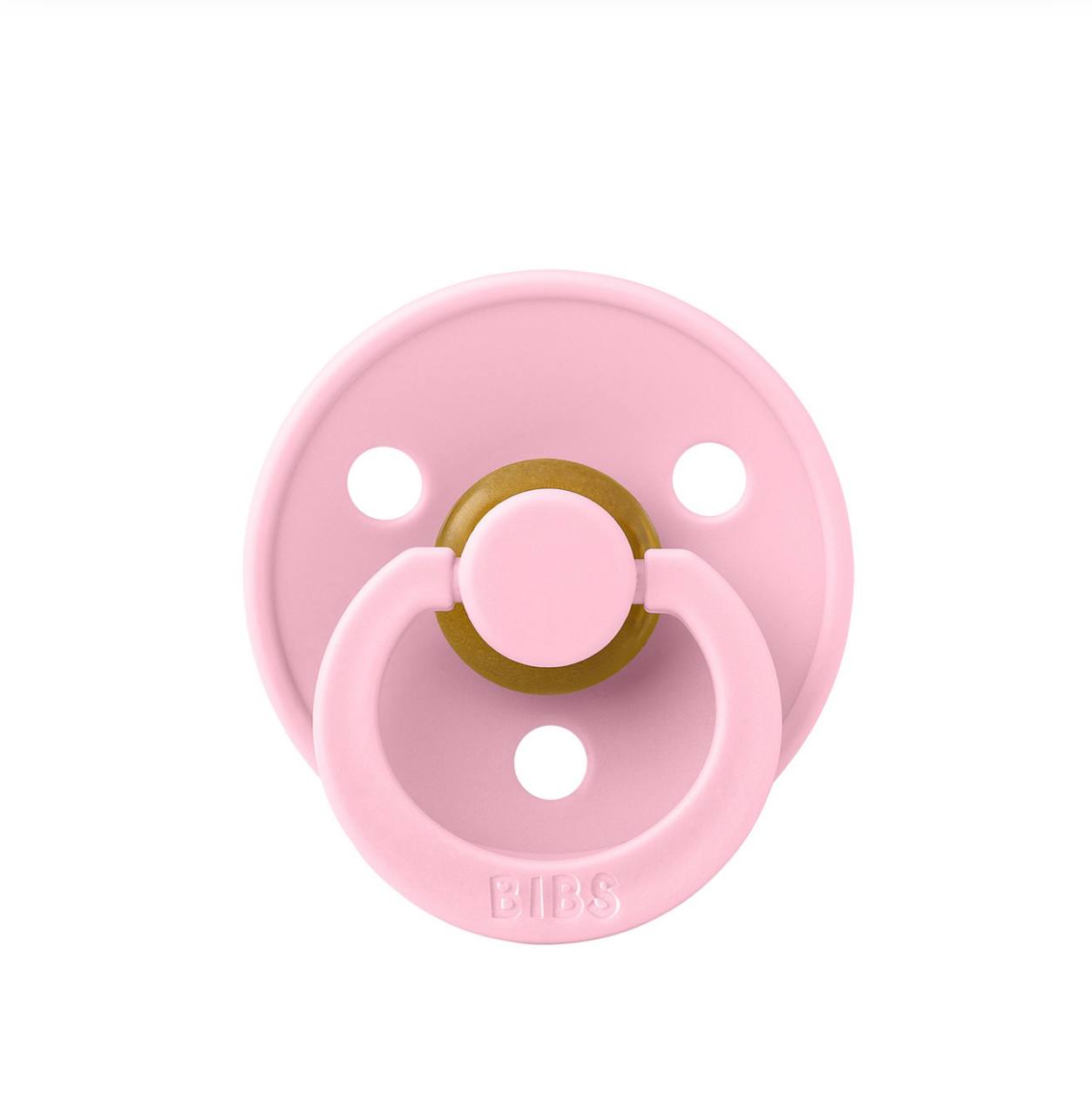 Пустушка BIBS Colour Latex Round (кругла) Baby Pink 0-6 м