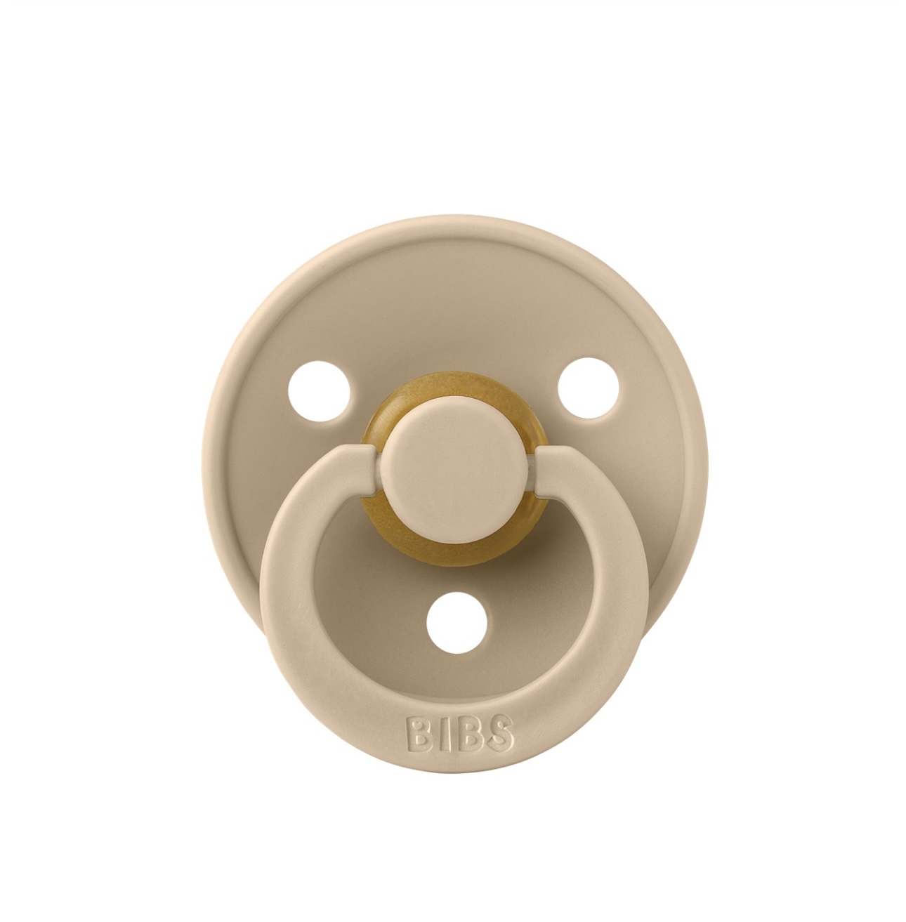 Пустушка BIBS Colour Latex Round (кругла) Taupe 0-6 м