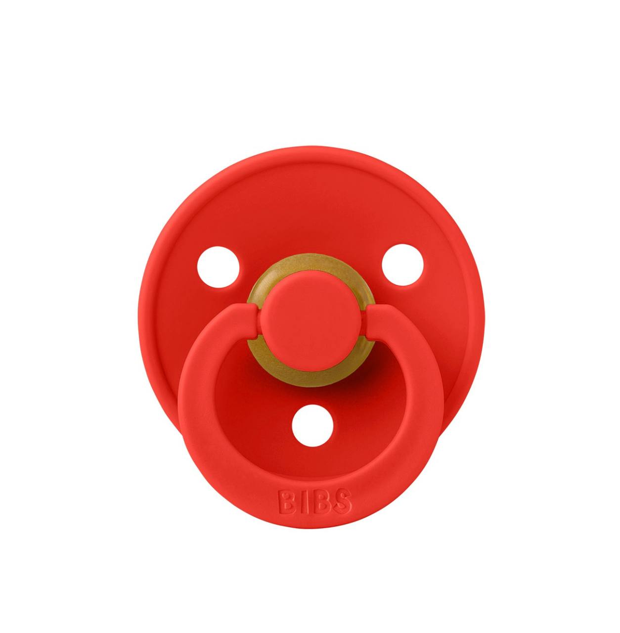 Пустушка BIBS Colour Latex Round (кругла) Candy Apple 6-18 м