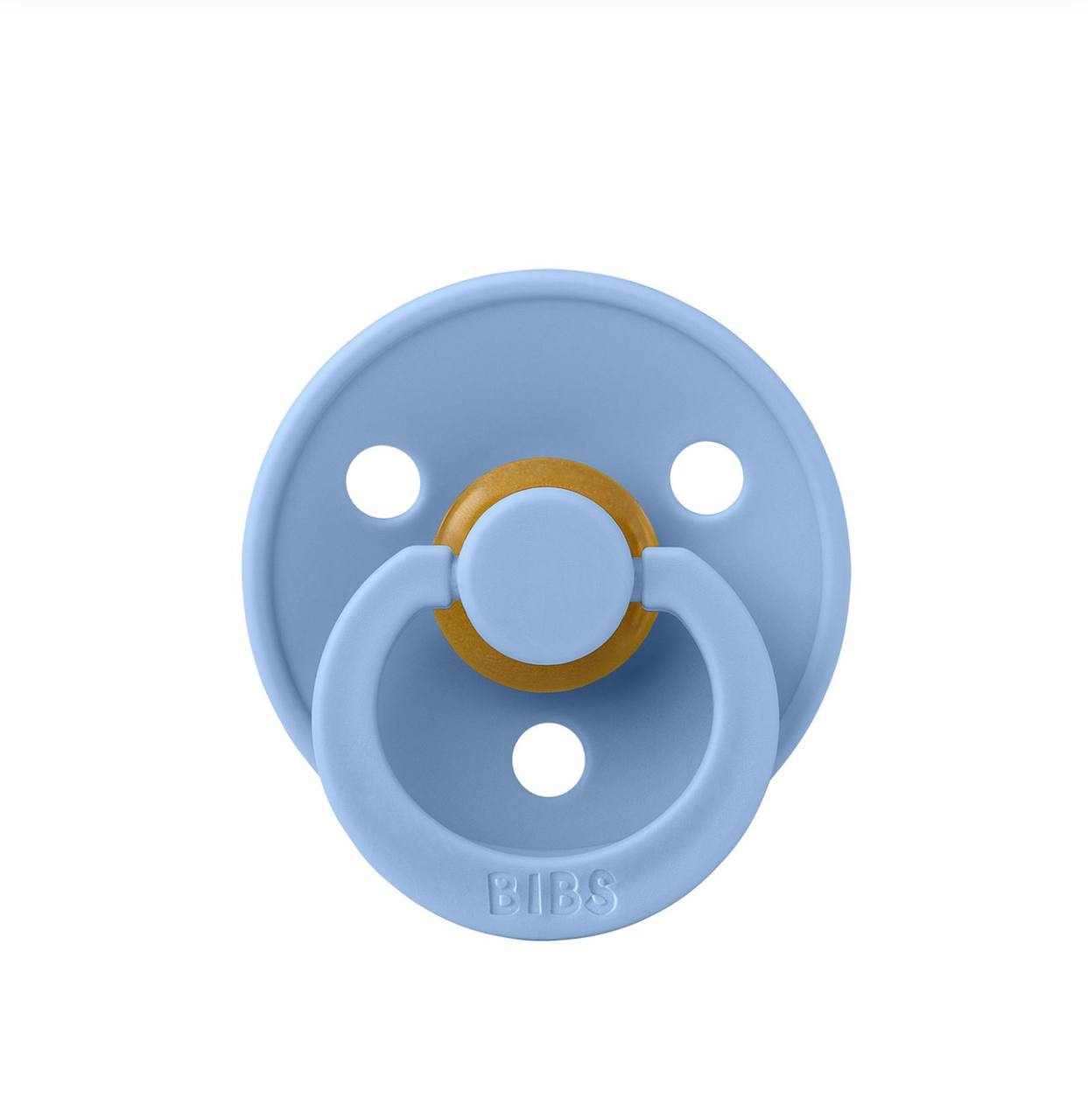 Пустушка BIBS Colour Latex Round (кругла) Sky Blue 0-6 м