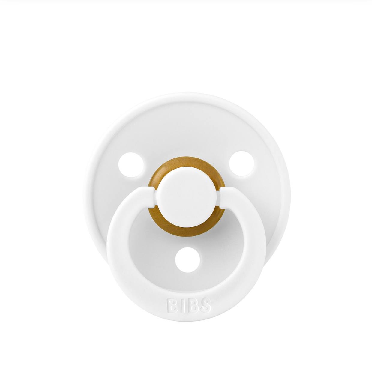 Пустушка BIBS Colour Latex Round (кругла) White 0-6 м