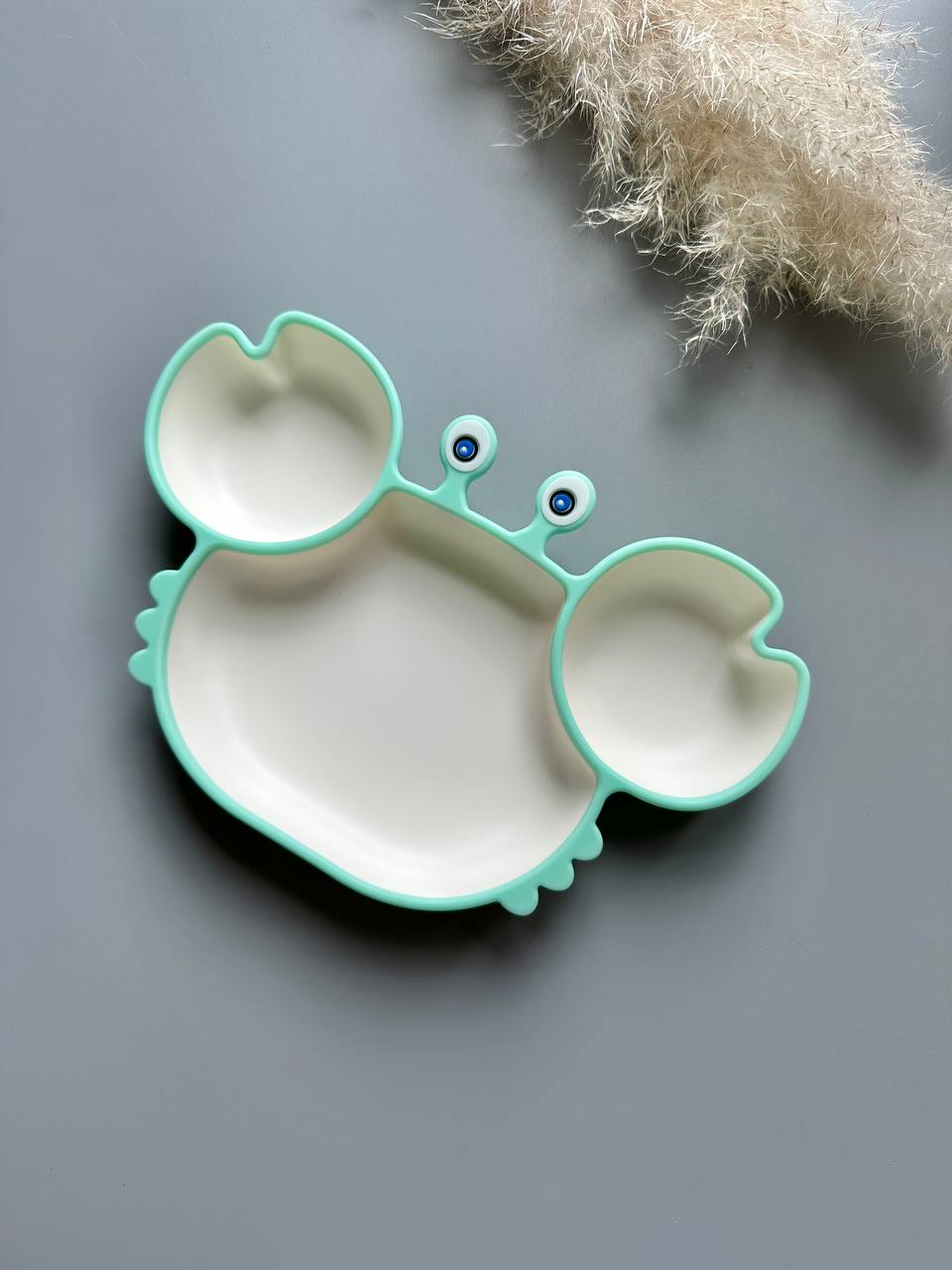 секційна тарілочка Крабик mint-white