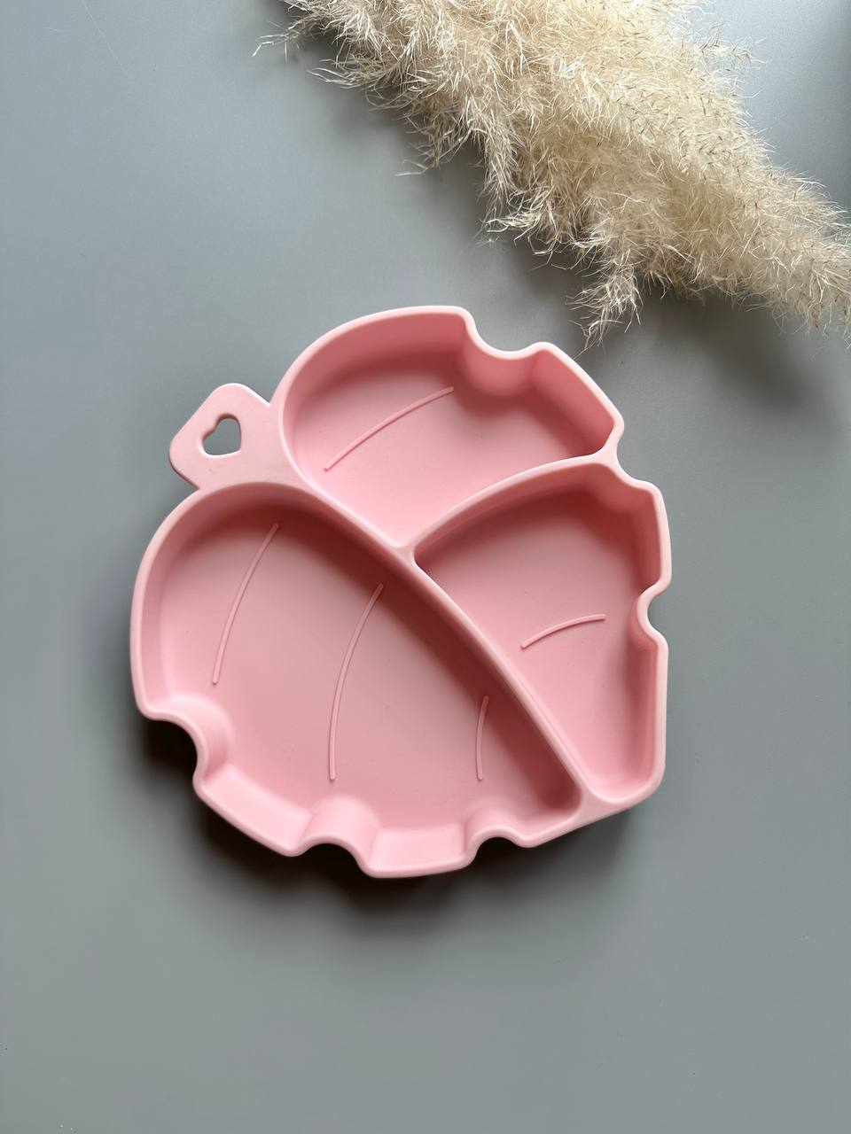 секційна тарілочка Листочок pink