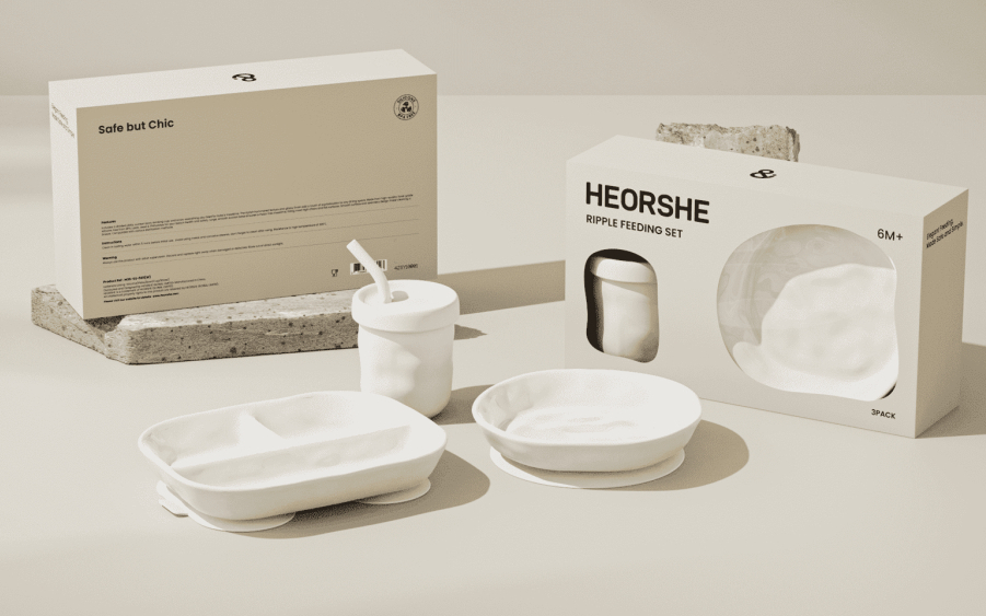 Силіконовий набір посуду HEORSHE білий