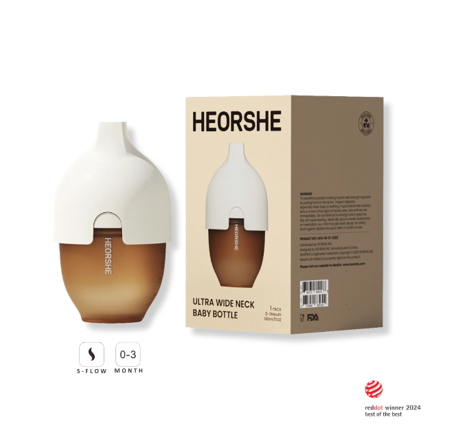 Пляшечка HEORSHE 160 мл ( 0-3 м ) білий