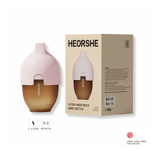 Пляшечка HEORSHE 160 мл ( 0-3 м ) рожевий