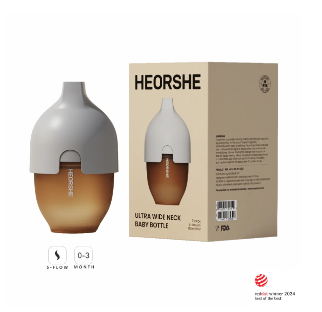 Пляшечка HEORSHE 160 мл ( 0-3 м ) сірий
