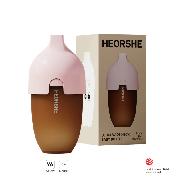Пляшечка HEORSHE 240 мл ( 6+ м ) рожевий