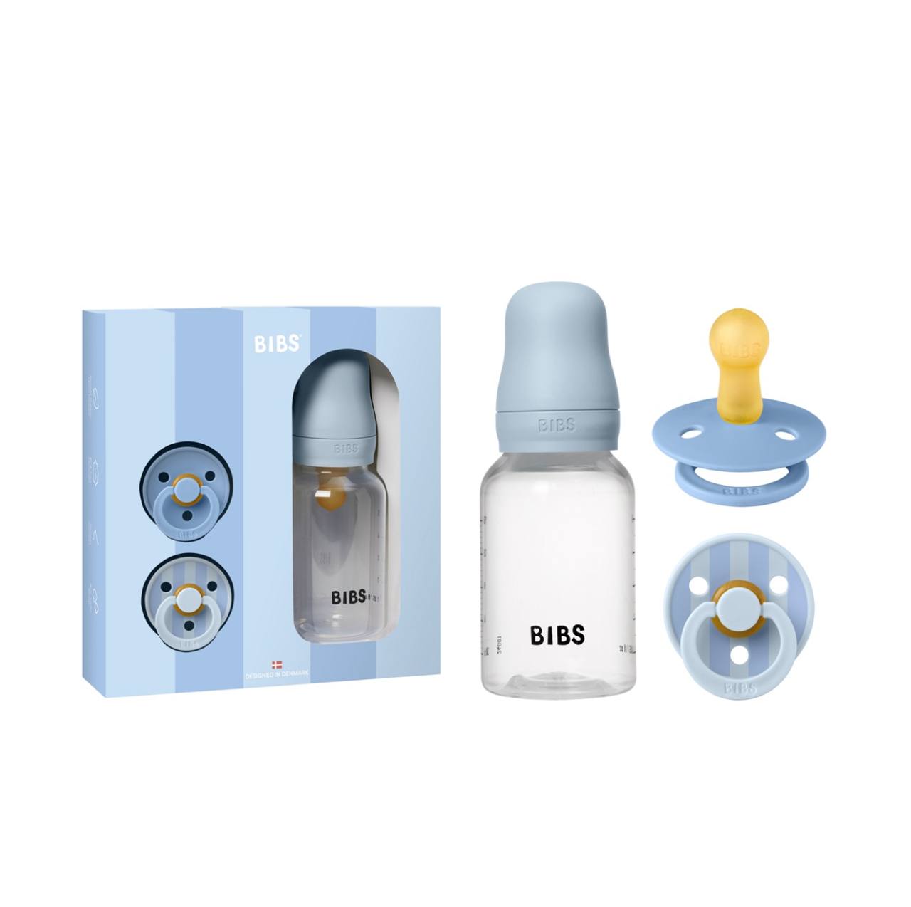 Набір пляшечка та 2 пустушки bibs gift set baby sprinkle baby blue 