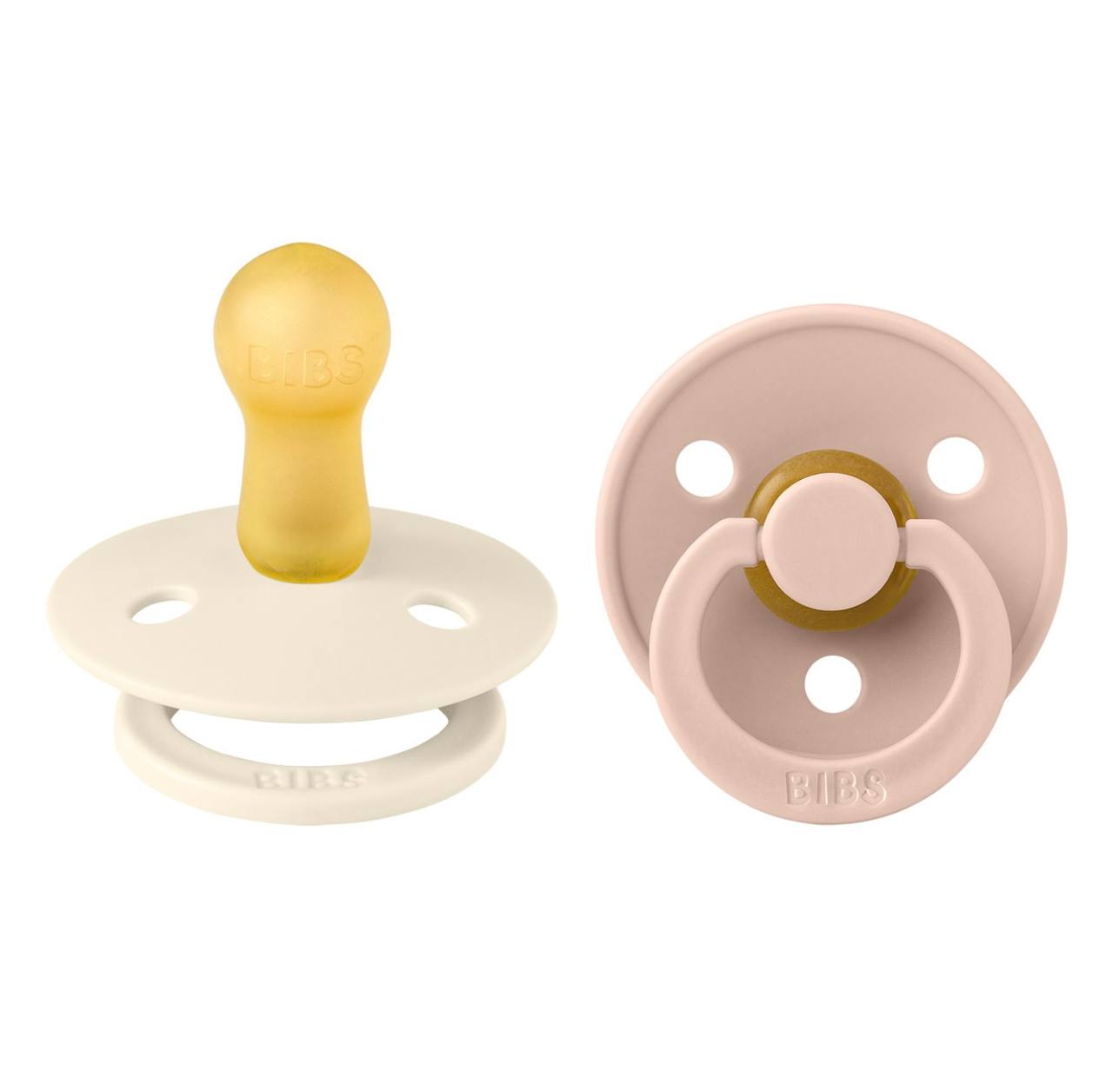 Пустушка BIBS Colour Latex Round (кругла) ivory/blush 2 шт в упаковці 6-18 м