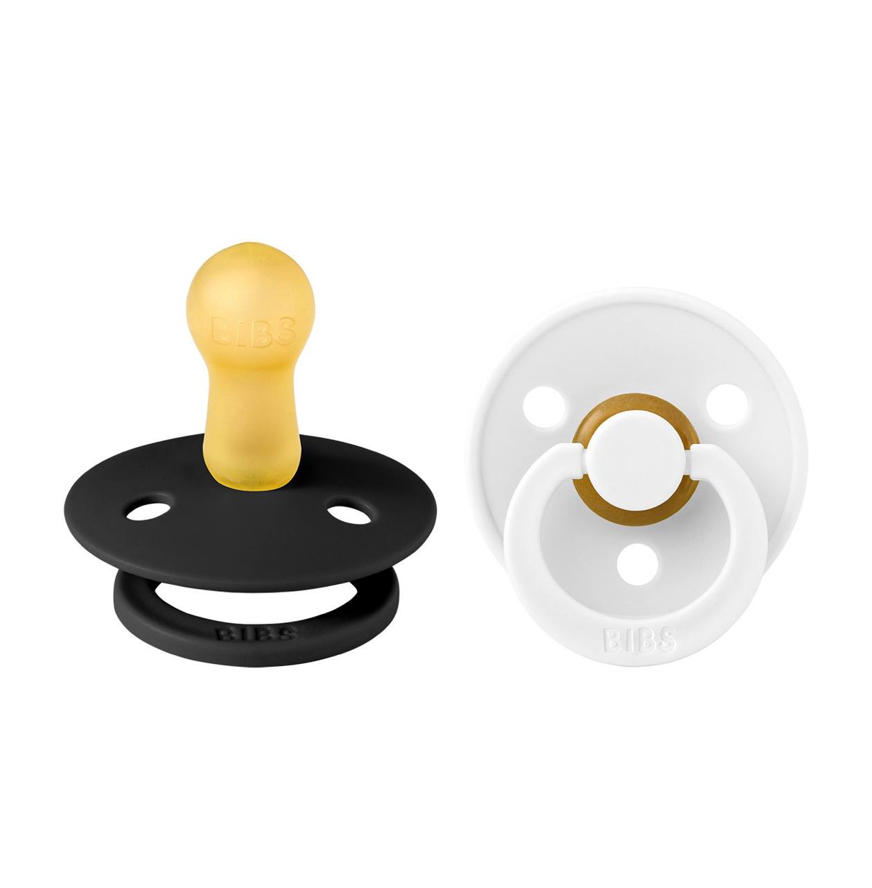 Пустушка BIBS Colour Latex Round (кругла) black/white 2 шт в упаковці 6-18 м