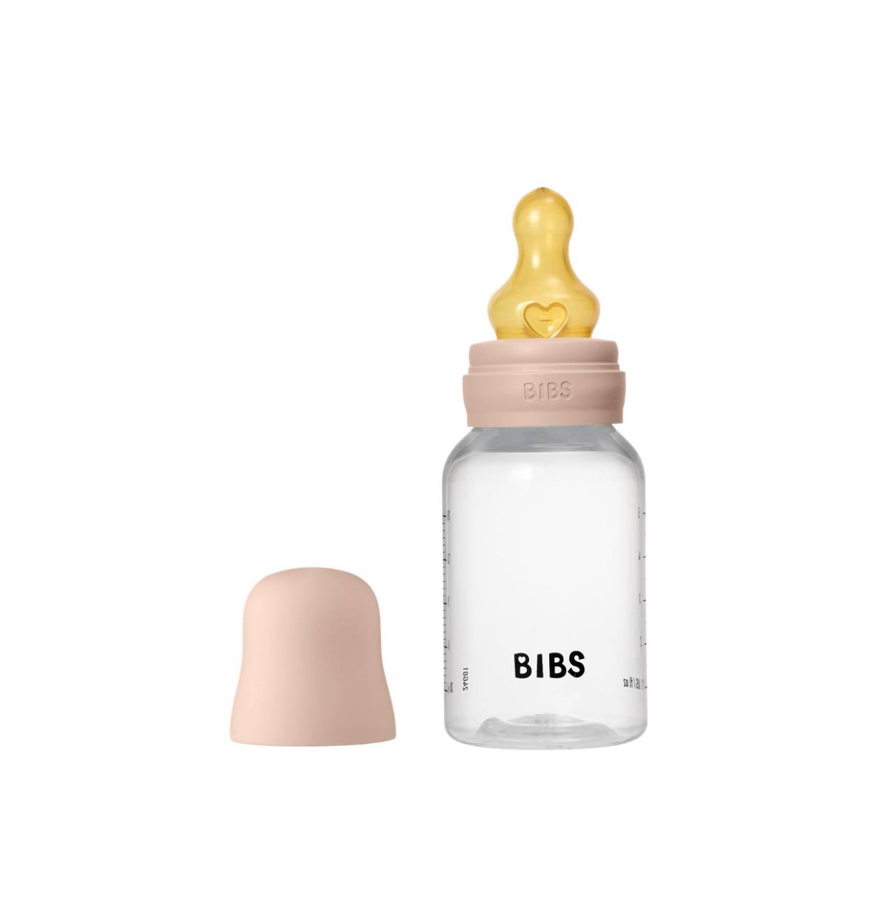 Дитяча пляшечка BIBS Baby Bottle Round Latex 150 мл Blush  (повільний потік)