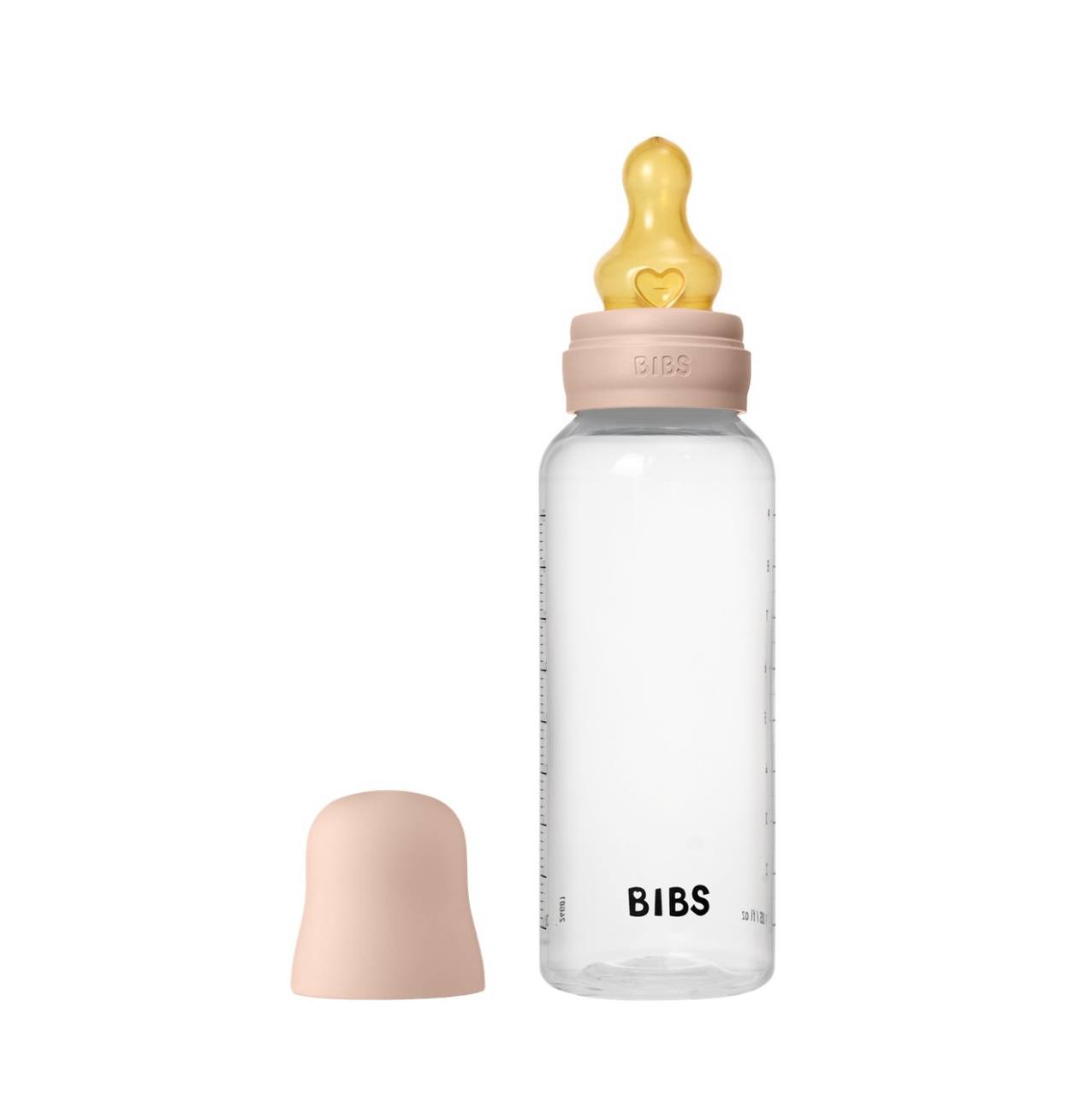Дитяча пляшечка BIBS Baby Bottle Round Latex 270 мл Blush  (середній потік)