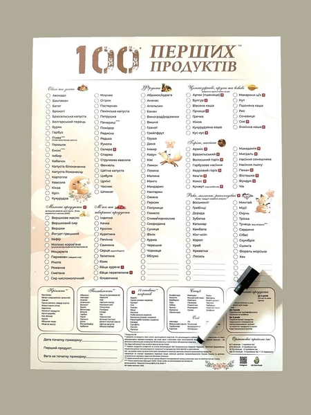 Планер 100 перших продуктів з маркером лисички