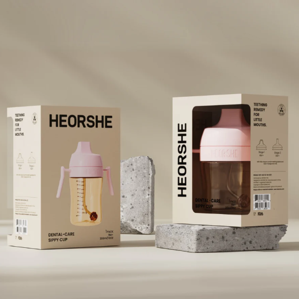 Поїльник HEORSHE 300 мл рожевий