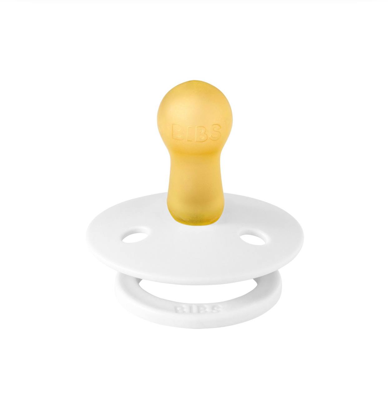 Пустушка BIBS Colour Latex Round (кругла) White 0-6 м