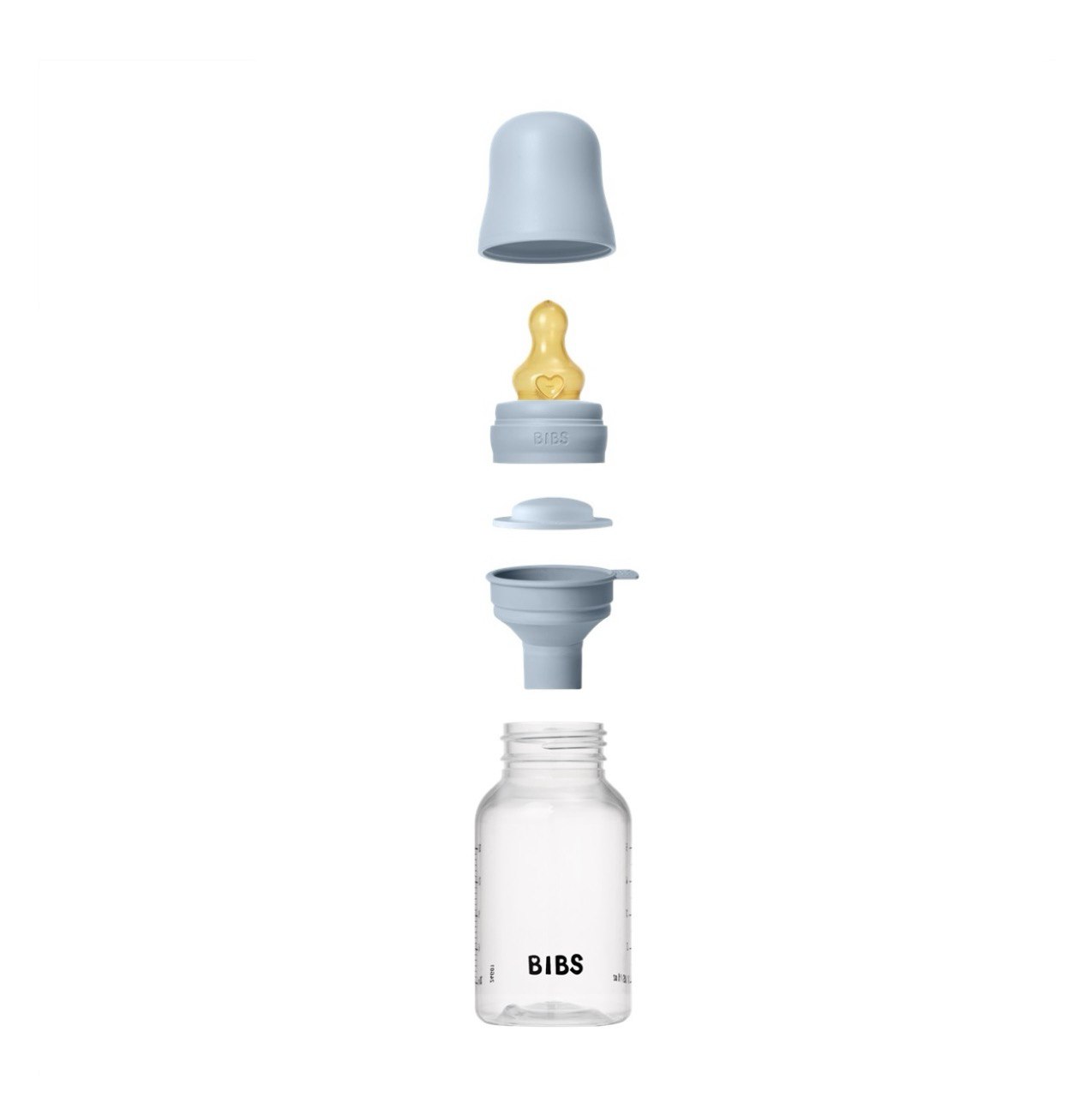 Дитяча пляшечка BIBS Baby Bottle Round Latex 150 мл Baby Blue (повільний потік)