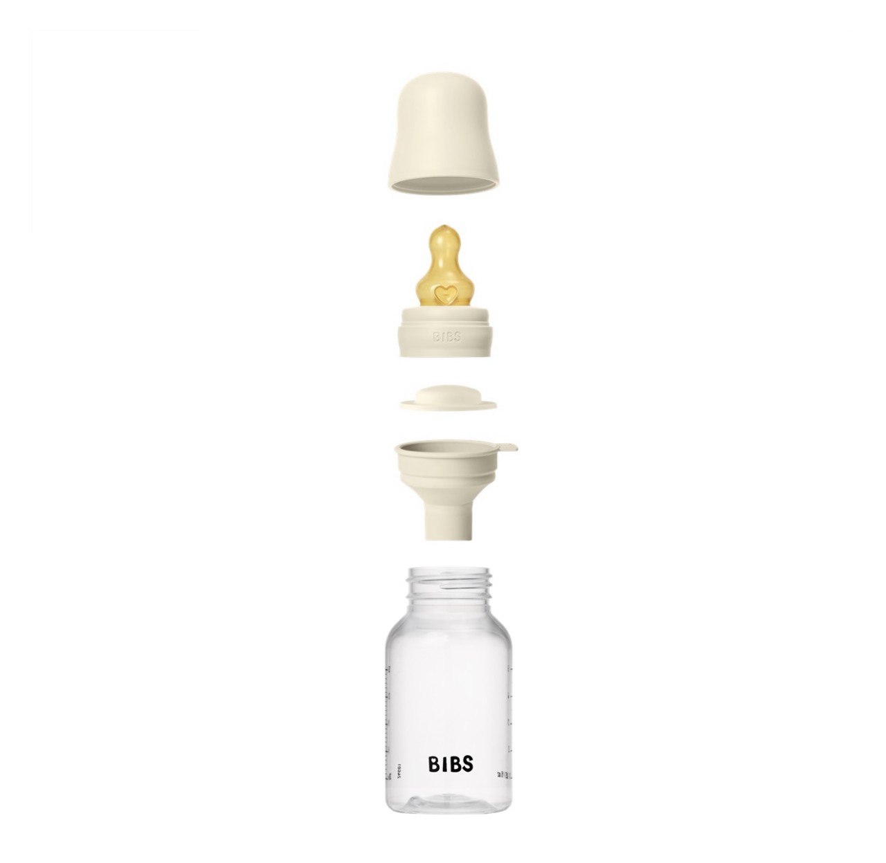 Дитяча пляшечка BIBS Baby Bottle Round Latex 150 мл Ivory (повільний потік)