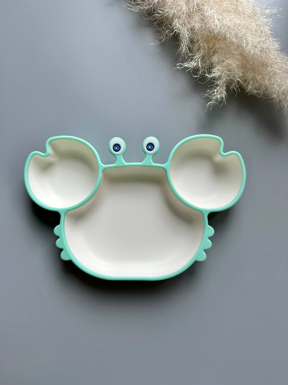 секційна тарілочка Крабик mint-white