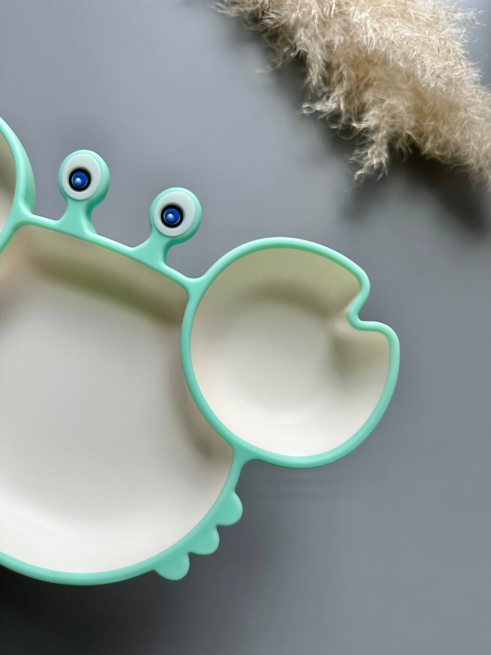 секційна тарілочка Крабик mint-white