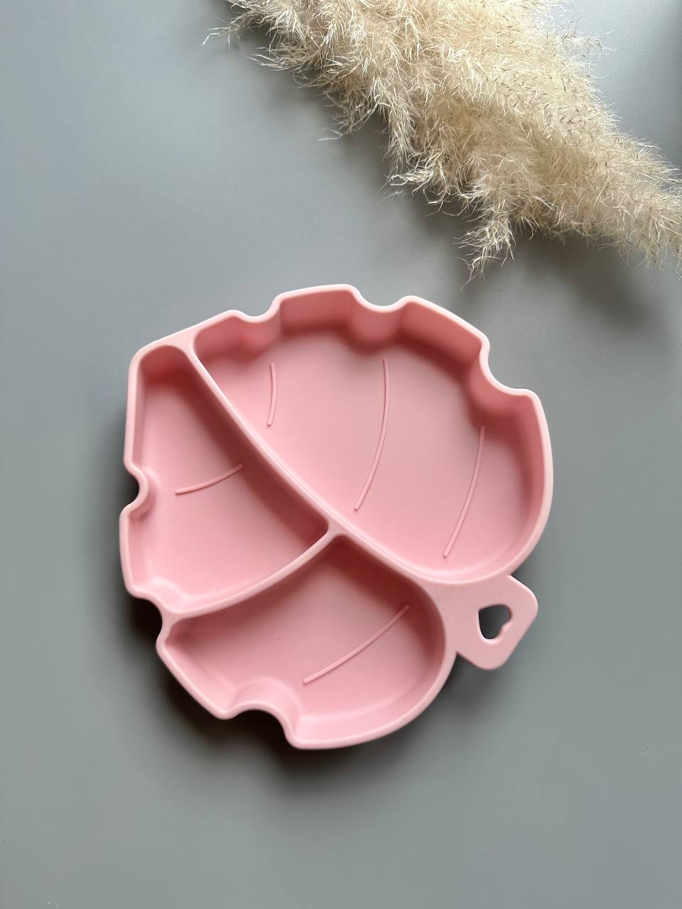 секційна тарілочка Листочок pink