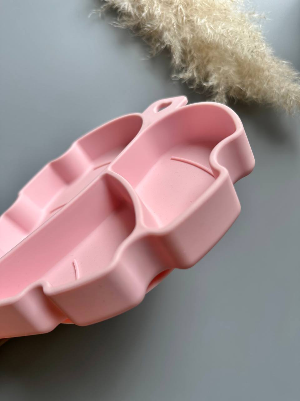 секційна тарілочка Листочок pink
